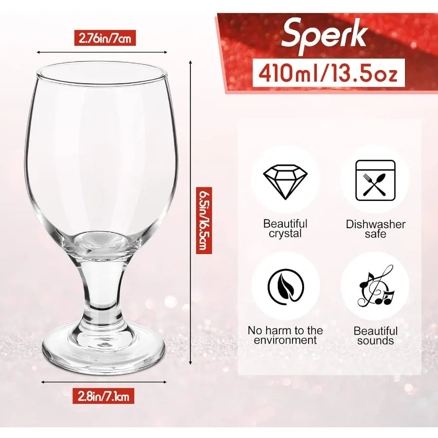 24 Clear Stemmed Water Goblets 13.5 oz