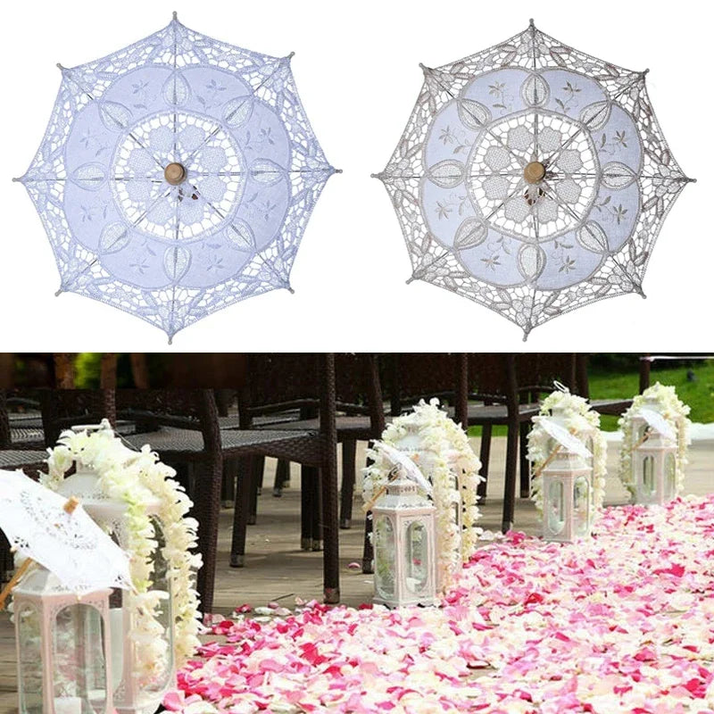 Bride Wedding White Lace Umbrella