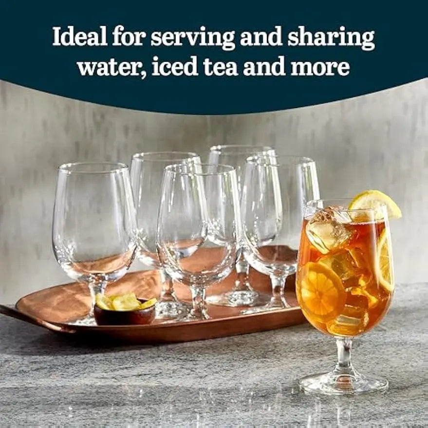 Clear Stemmed  16 oz Water Goblet Set of 6