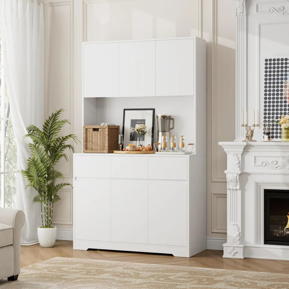 71" Pantry Cabinet with Power Outlets and Led Lights