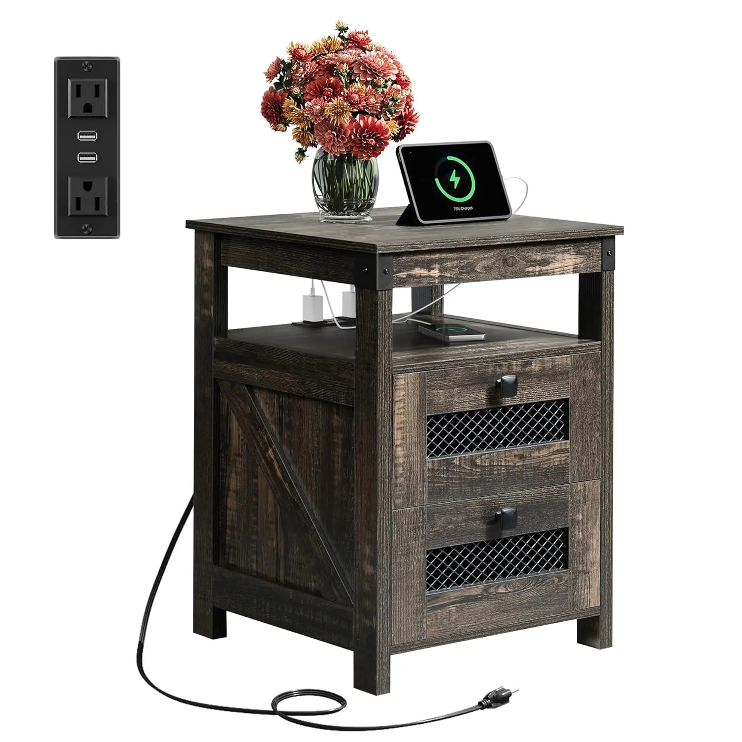 Nightstand with Charging Station