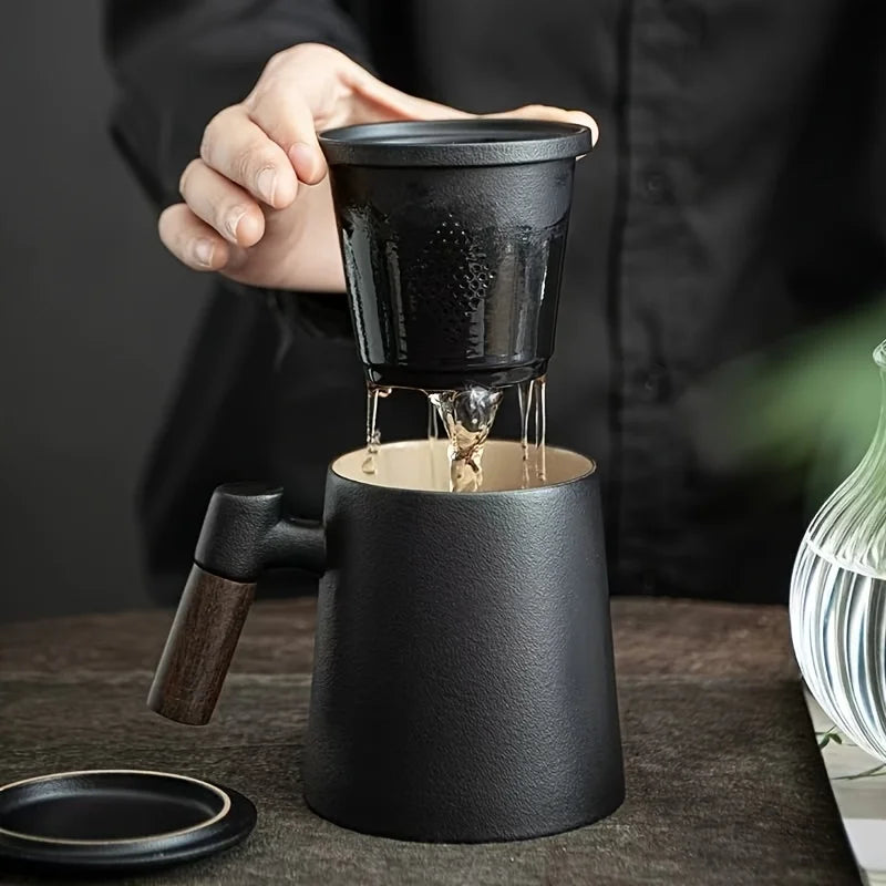 Ceramic Mug With Separation Filter & Lid