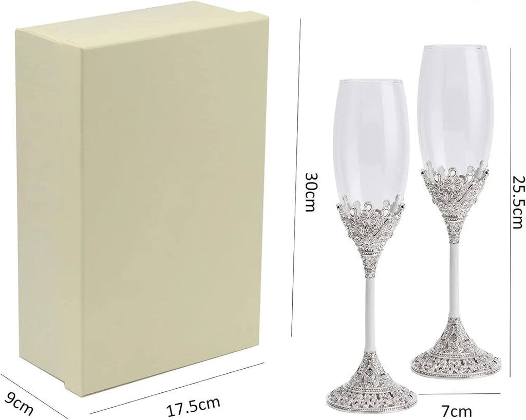 Champagne Wedding  Flute Set