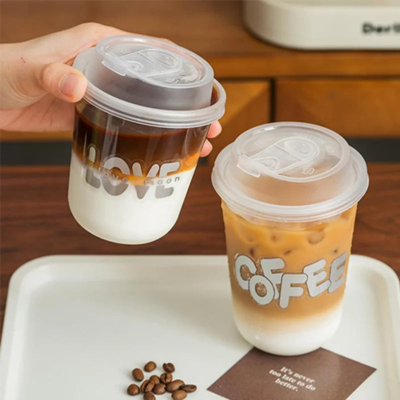 Disposable Plastic Coffee Cups with Lids