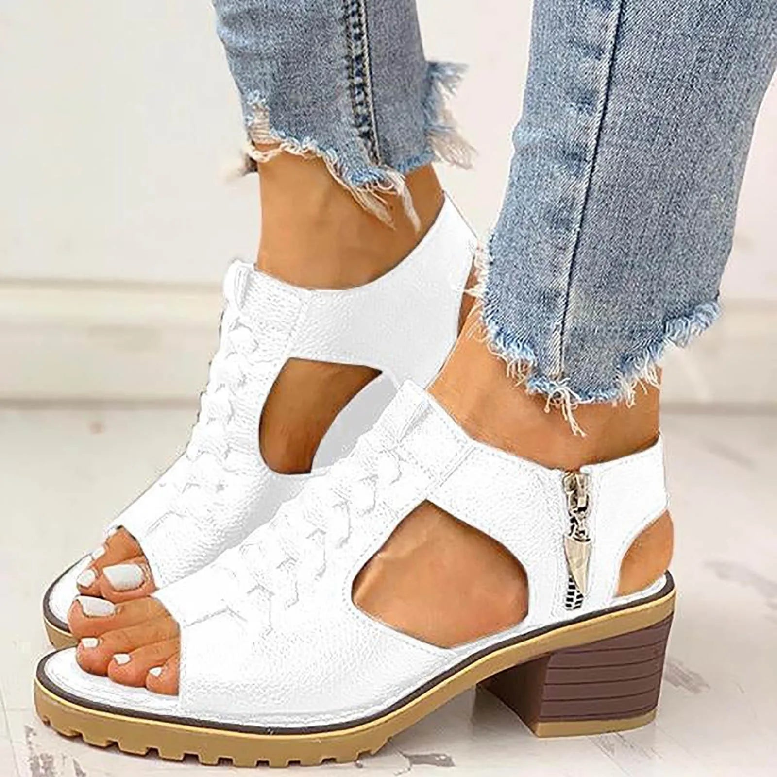 Leather White Sandals