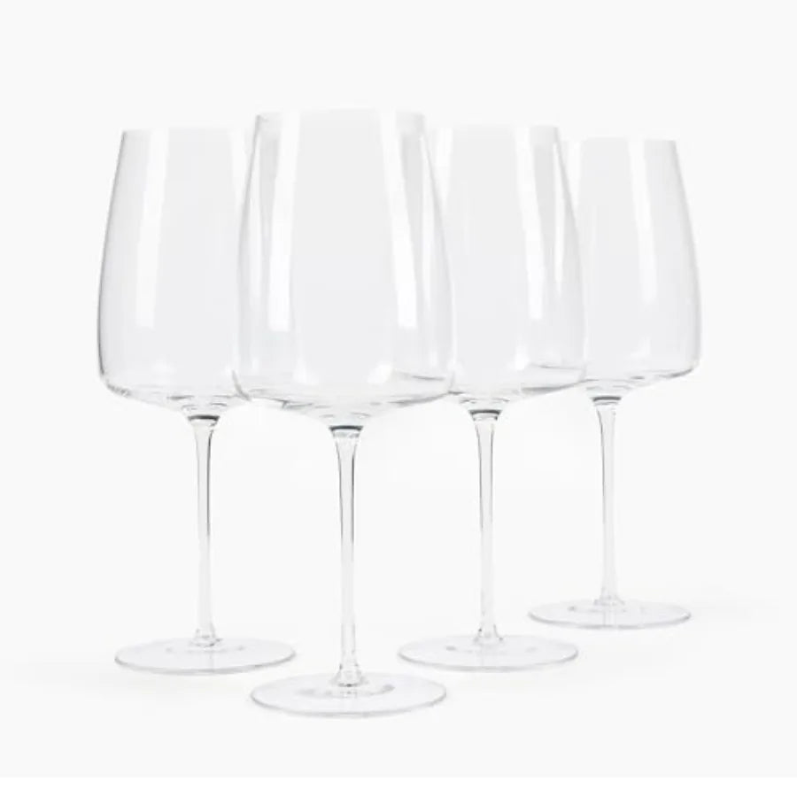 Large Bowl Stemware for Red/ White Wines Set of Four
