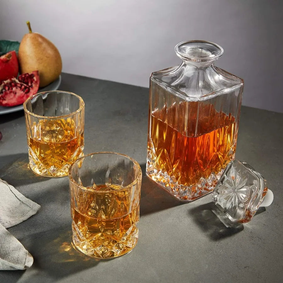 Admiral 3-Piece Whiskey Decanter Set with Glasses