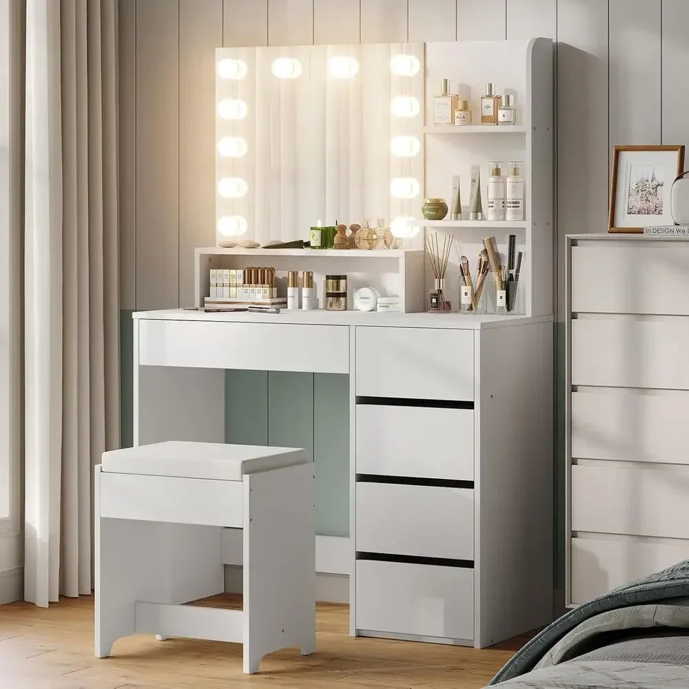 37 Wide Vanity Desk with Illuminated Mirror