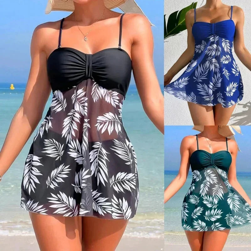 Short Dress Split Swimsuit