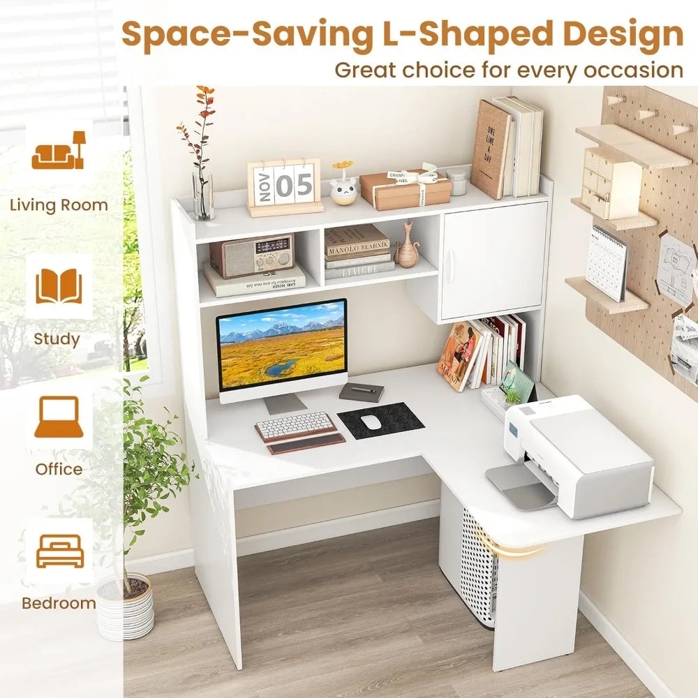 L Shaped Desk with Hutch