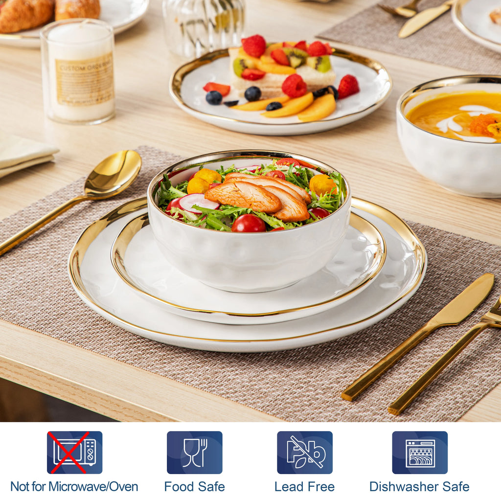 12/24 Piece Elegant Porcelain Dinnerware Set