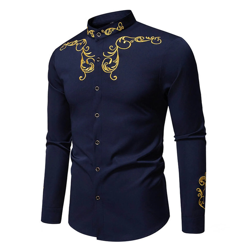 Men's Shirt Vintage Long Sleeve