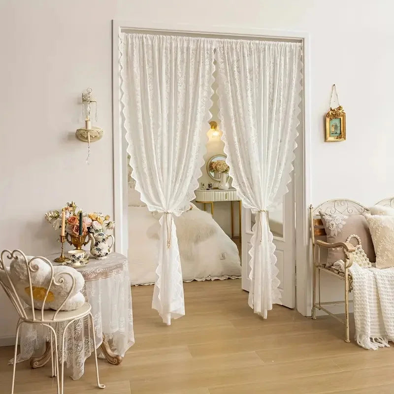 Elegant Phoenix Tail Lace Chiffon Curtain