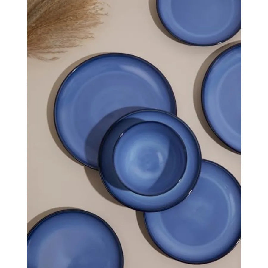 Blue Stoneware Dinnerware Set 12 pcs