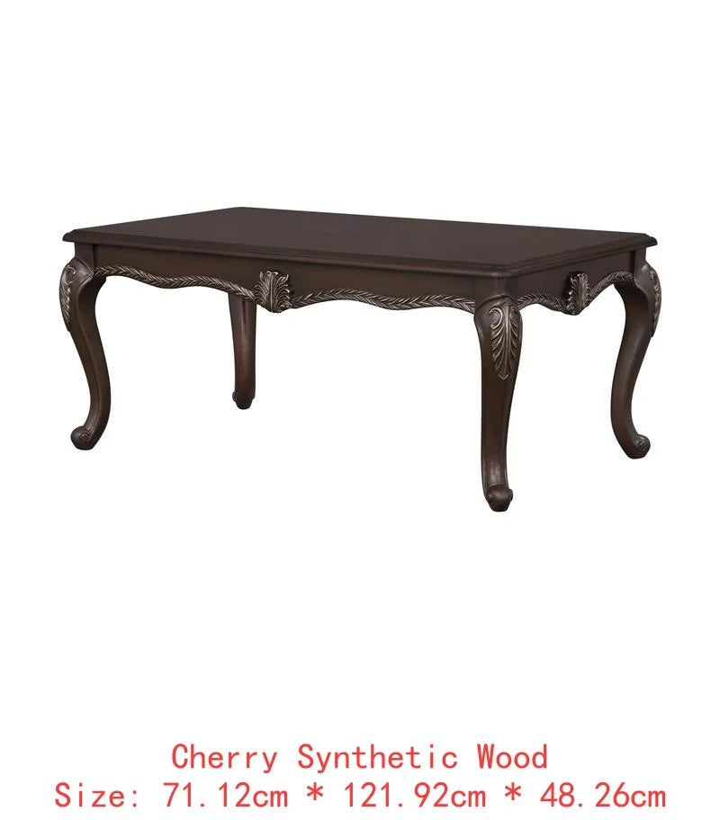 Beige Fabric Loveseat with Cherry Finish and 3 Pillows