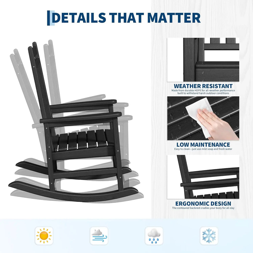 High Back Rocking Chair Set
