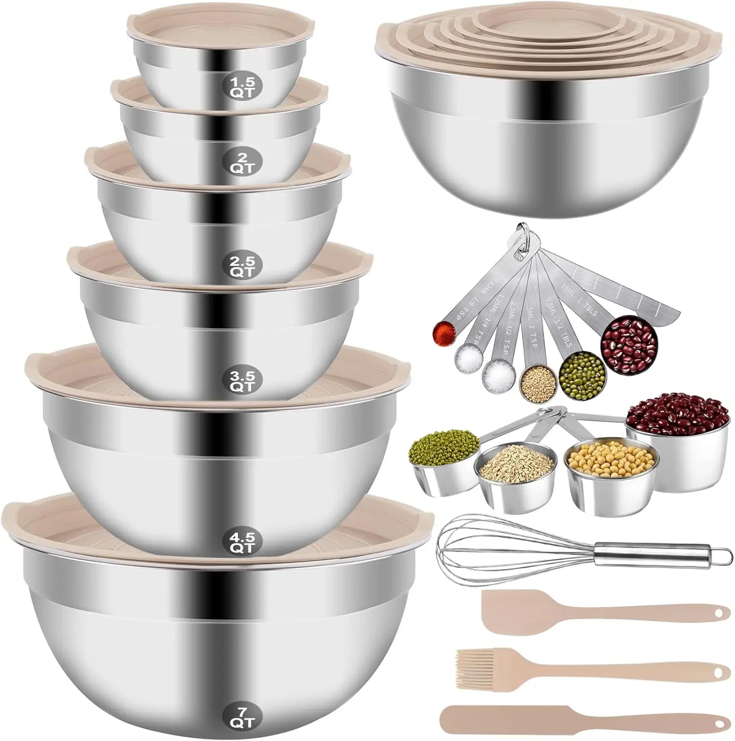 5-Speed Electric Hand Mixer with 4 Nesting Bowls