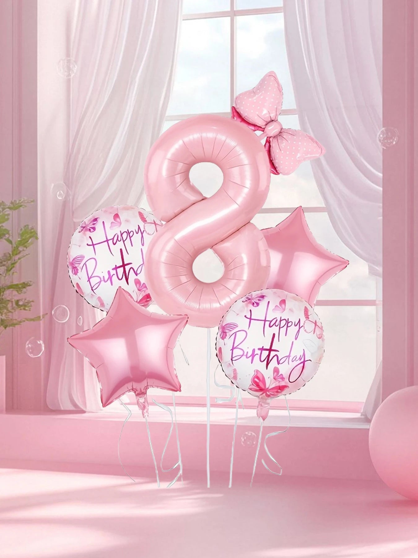 Pink Foil Number Balloons
