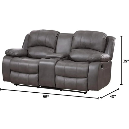 2PC Leather Air Reclining Sofa Loveseat Set
