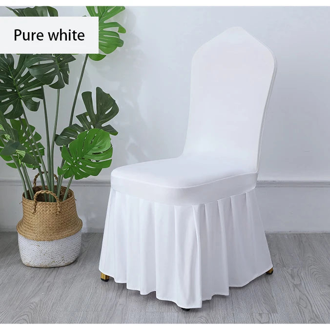 White Pleated Chair Covers