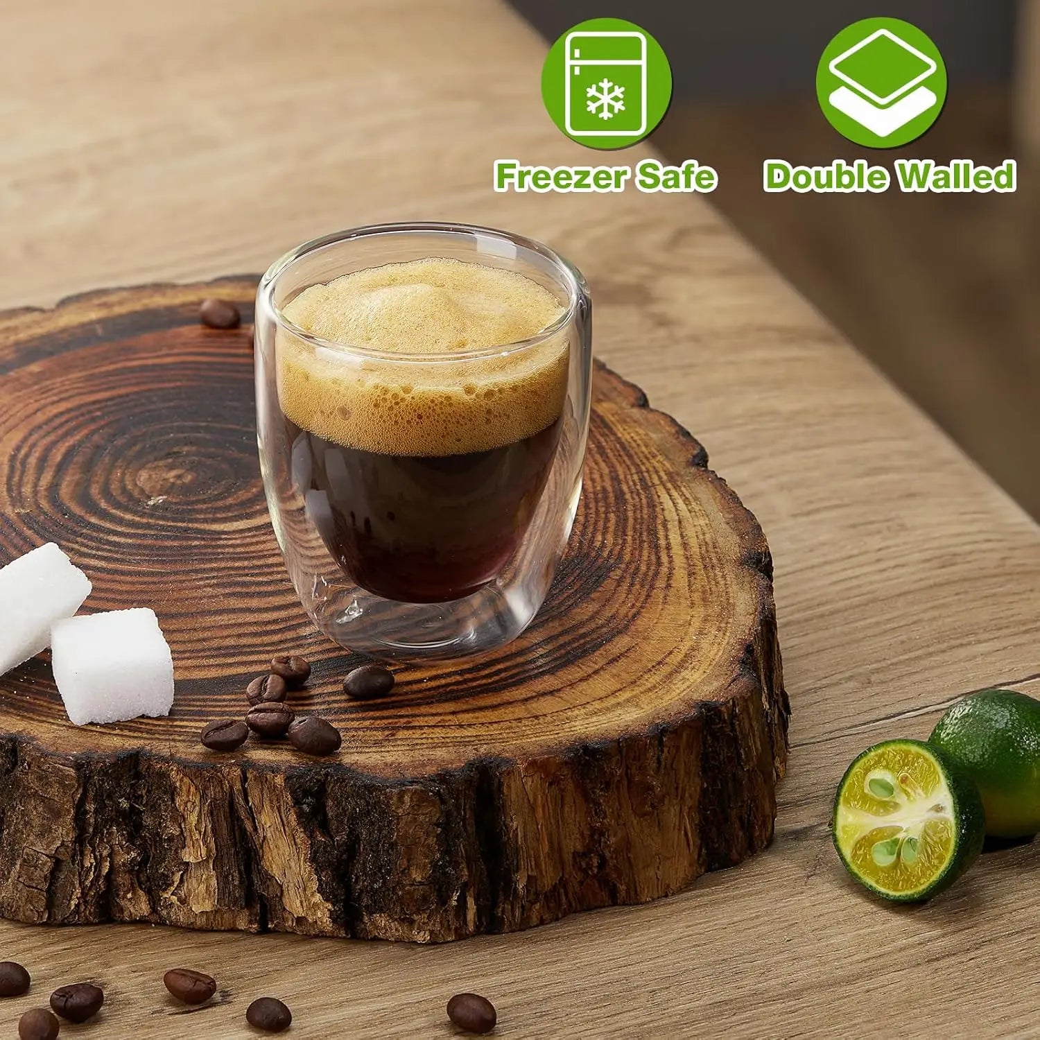 Double Walled 3oz Espresso Cups Set of 4,