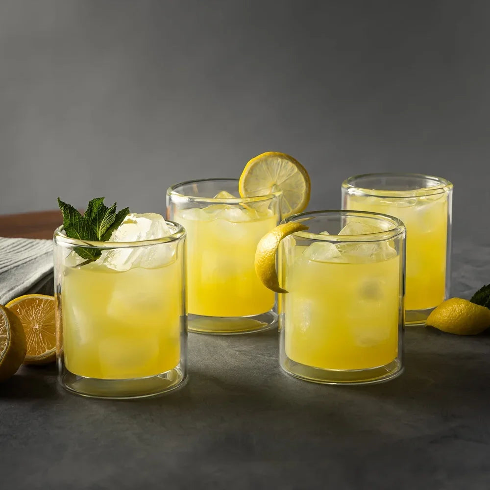 Double Wall 13oz Drinking Glasses Set of 4