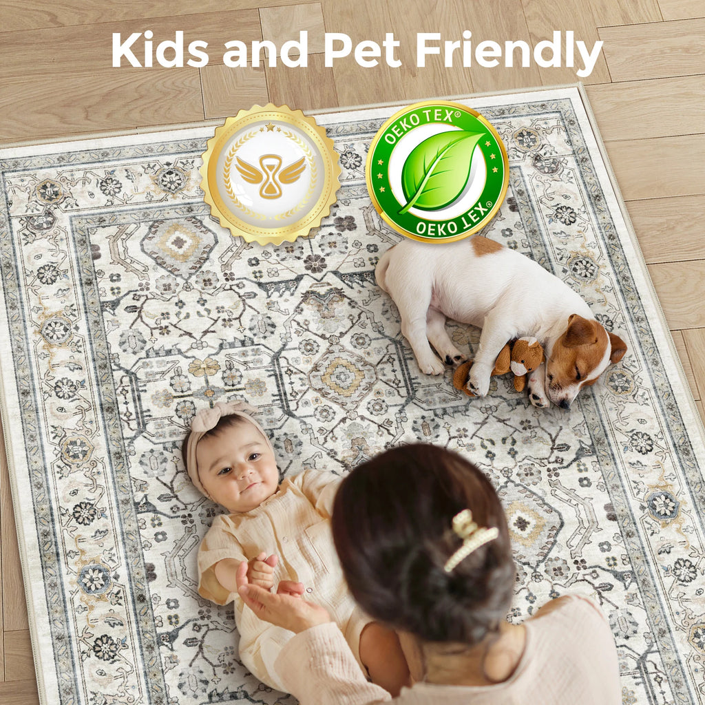 Vintage Floor Washable Area Rug