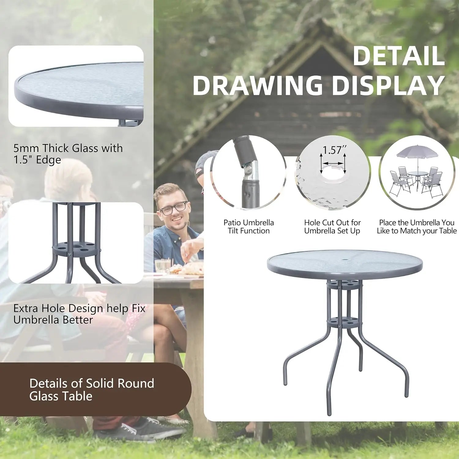 Folding 6 Piece Dining Set