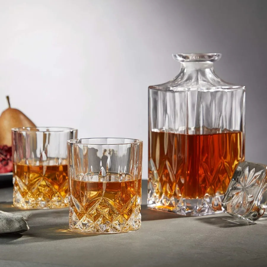Admiral 3-Piece Whiskey Decanter Set with Glasses