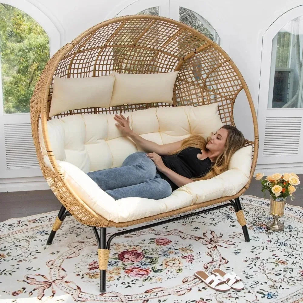 Lounge Chairs-Double Egg Chair Indoor Outdoor