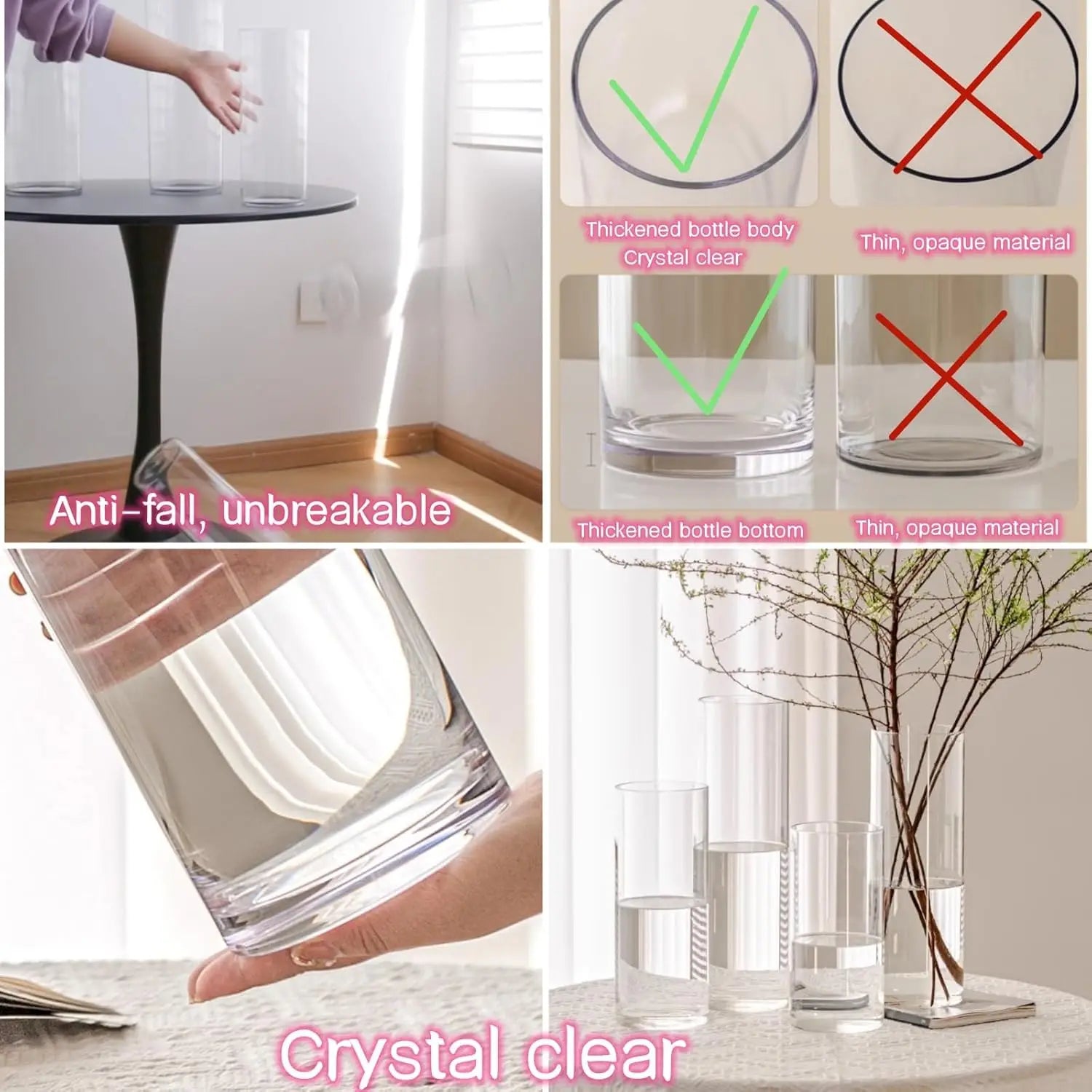 Extra Large Clear Acrylic Cylinder Vase