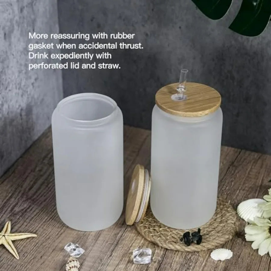 Pack of 25 16 oz Tumblers With Bamboo Lids & Straws