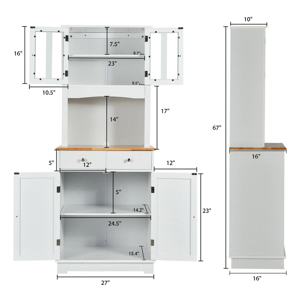 Storage Cabinet w/ Microwave Stand Storage Shelves