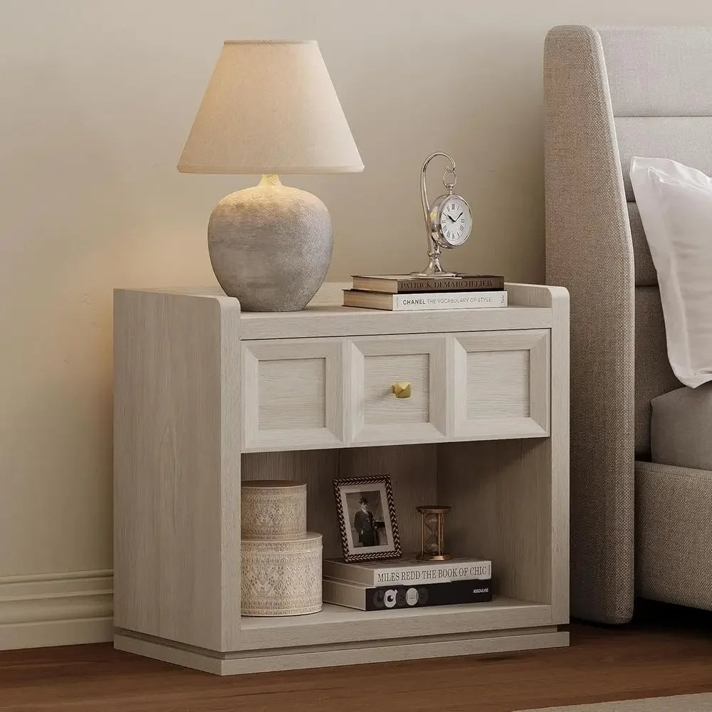 Pair of 26 Wide Grey White Oak Nightstands