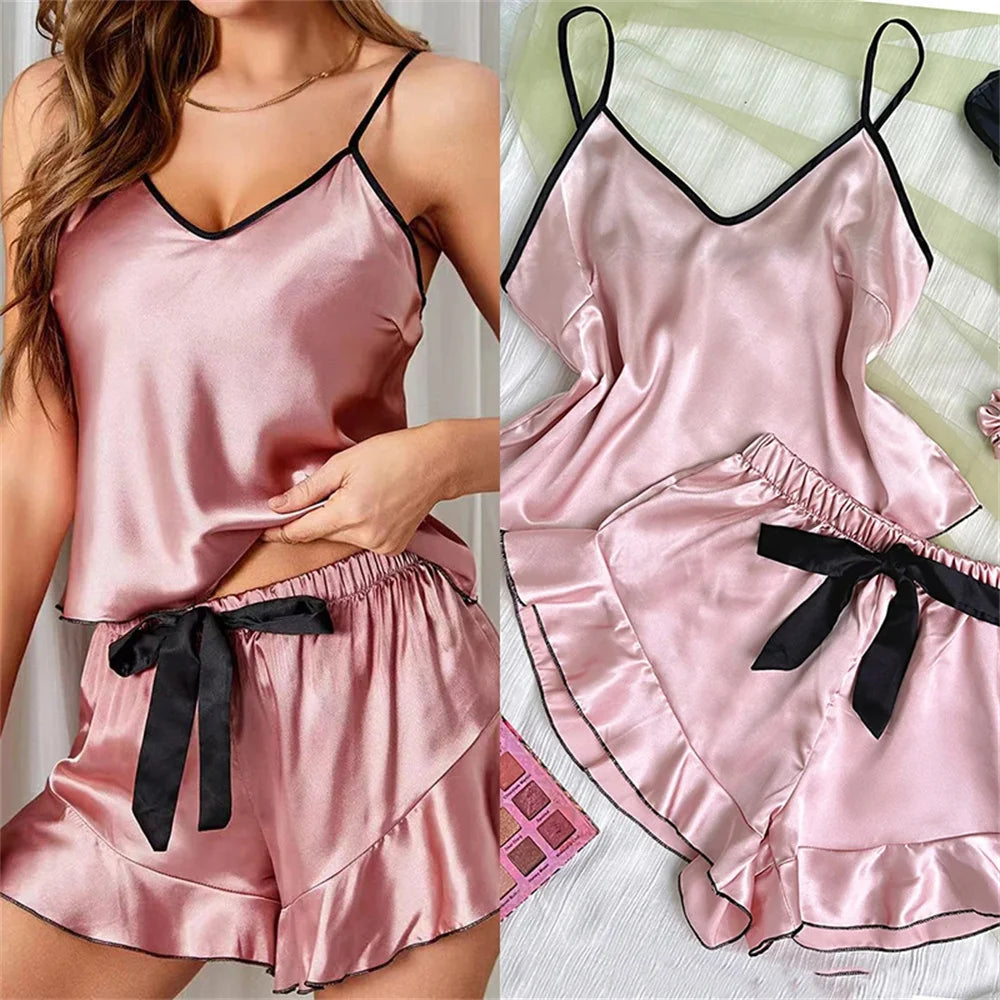 Smooth Satin Pajamas Set