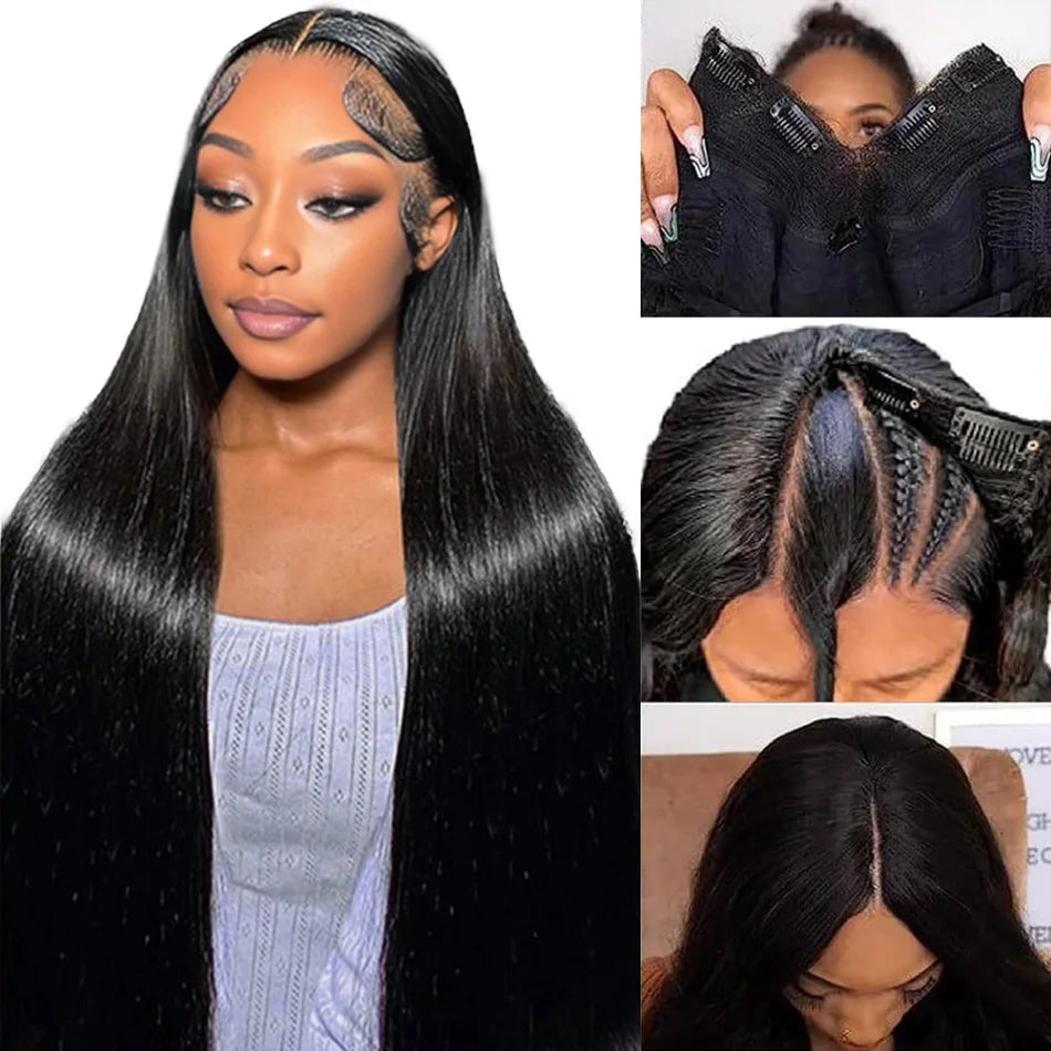 V Part Wigs Human Hair 100% Straight Human Hair Wigs