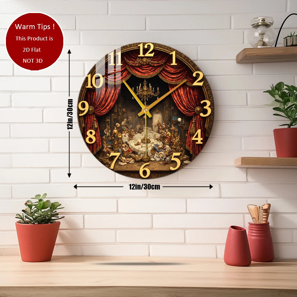 Tempered Glass Wall Clock Vintage