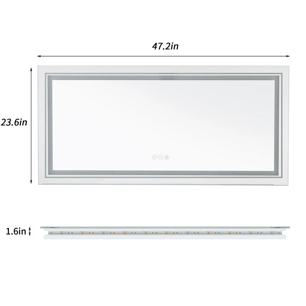 48"X24" LED Bathroom Mirror with Lights