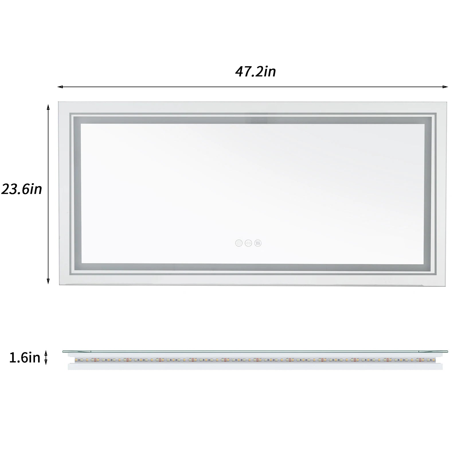 48"X24" LED Bathroom Mirror with Lights