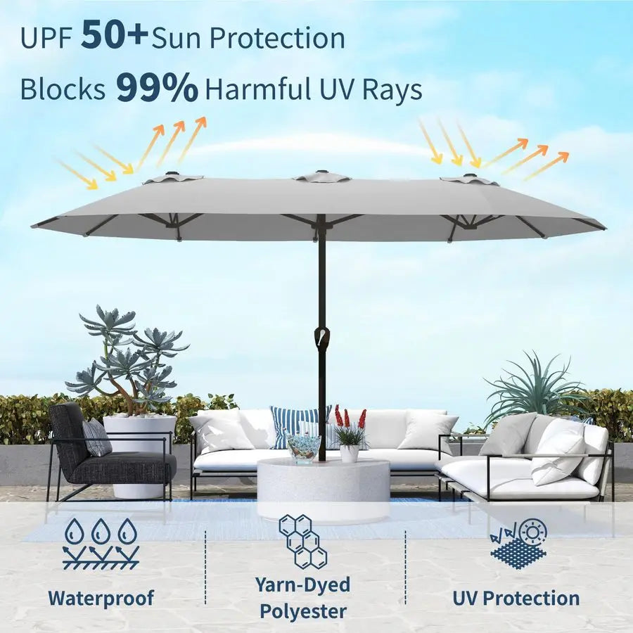 Double Sided Patio Umbrella with Base