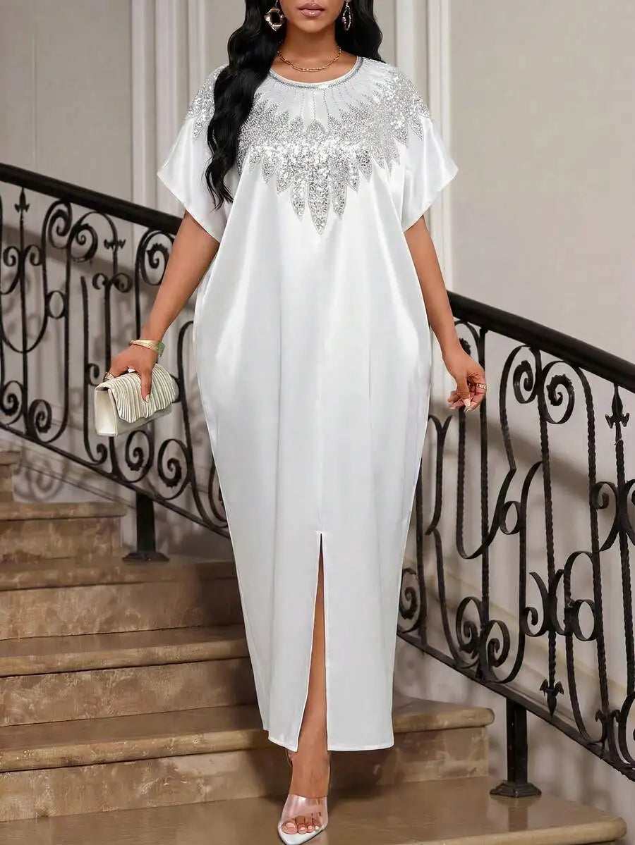 Elegant Satin Midi Dress