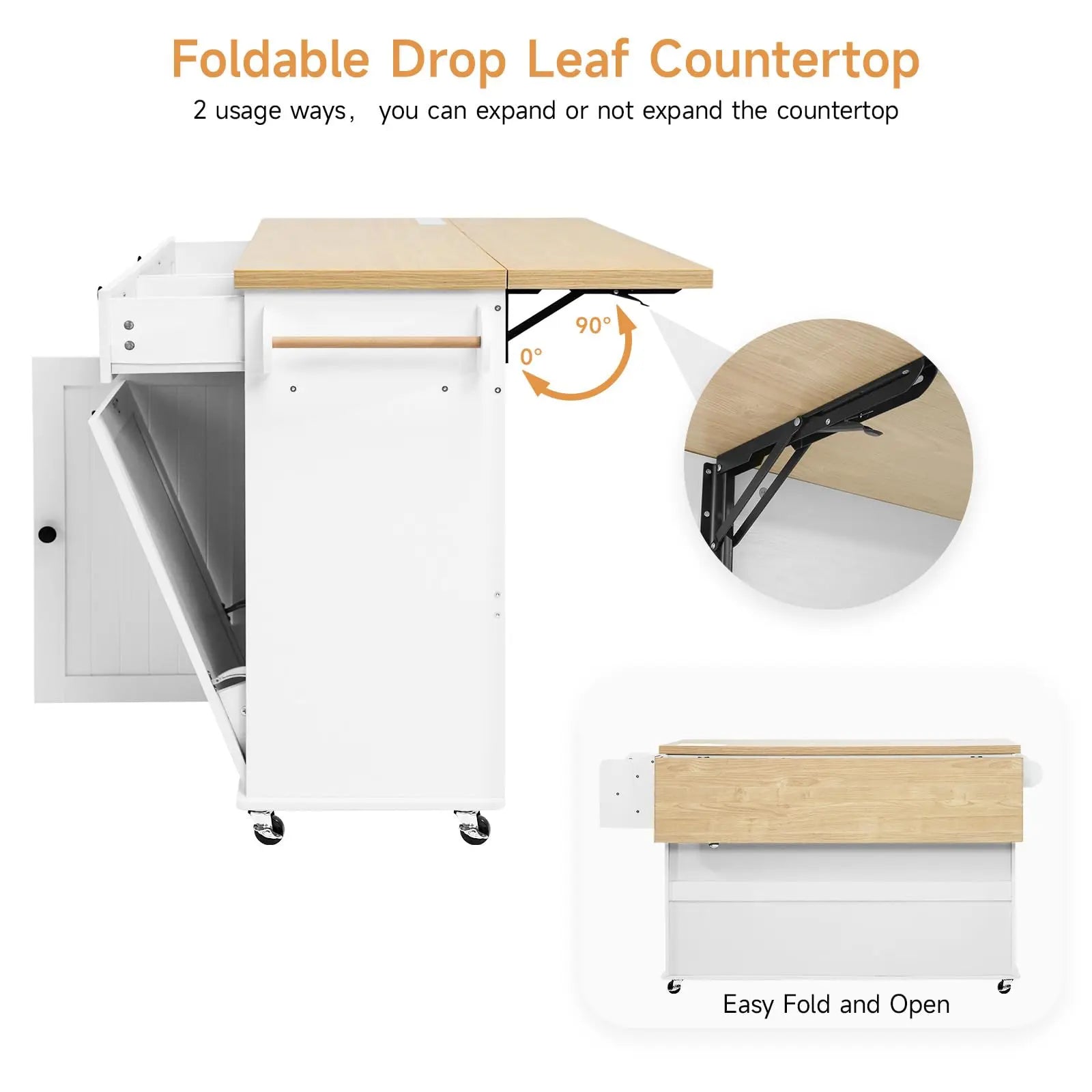 60" Mobile Kitchen Islands Rolling