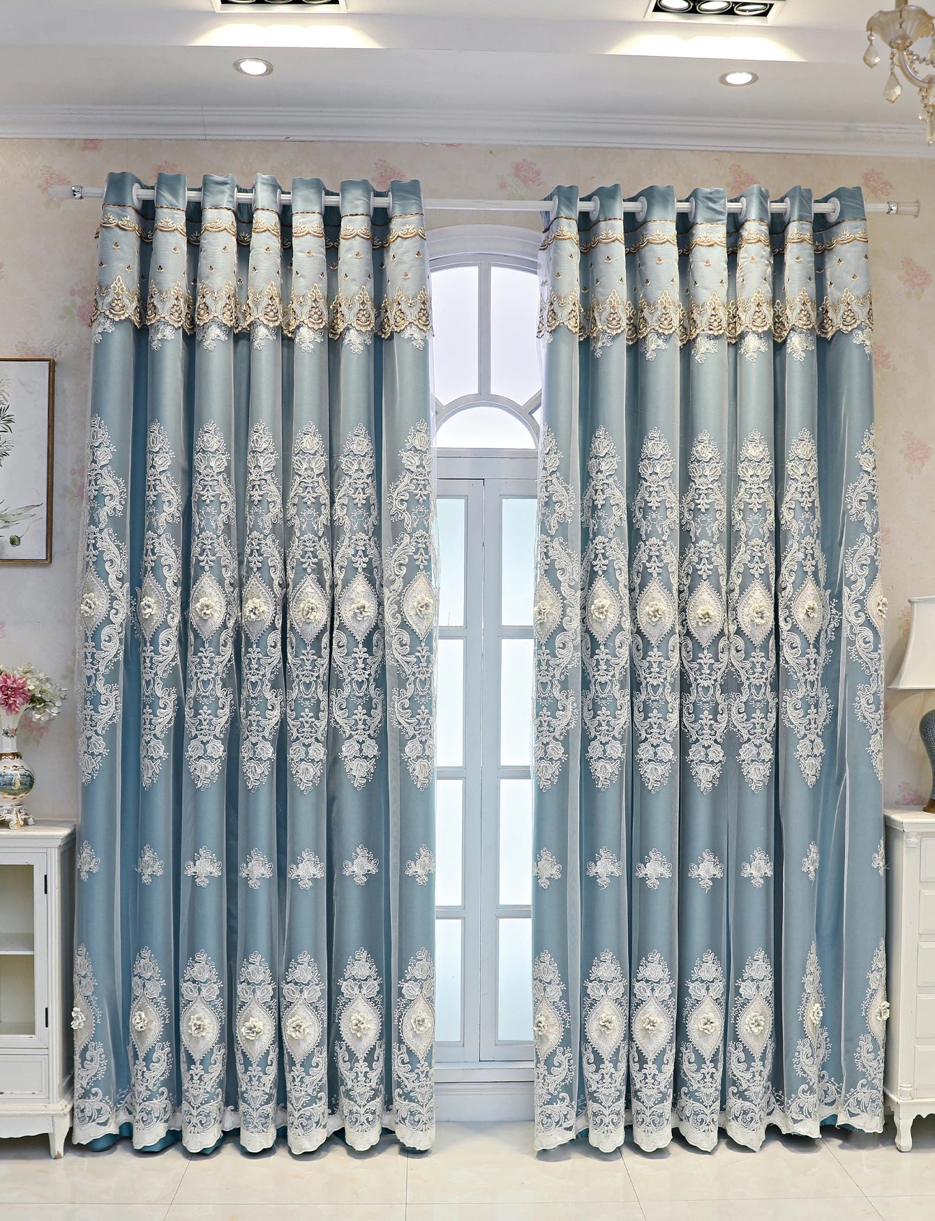 Luxury Vintage-Style Embroidered Curtains