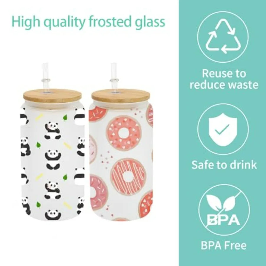 Pack of 25 16 oz Tumblers With Bamboo Lids & Straws
