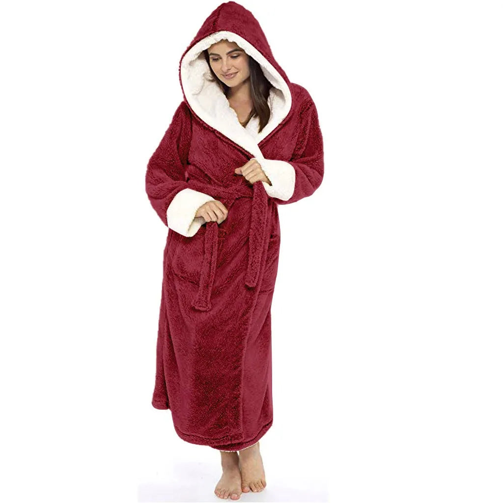 Warm Winter Hooded Robe