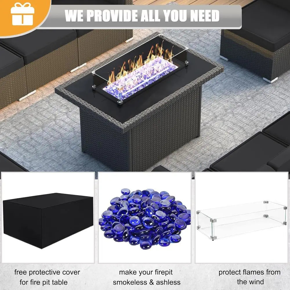 10-Piece Outdoor Wicker Rattan Patio  Set