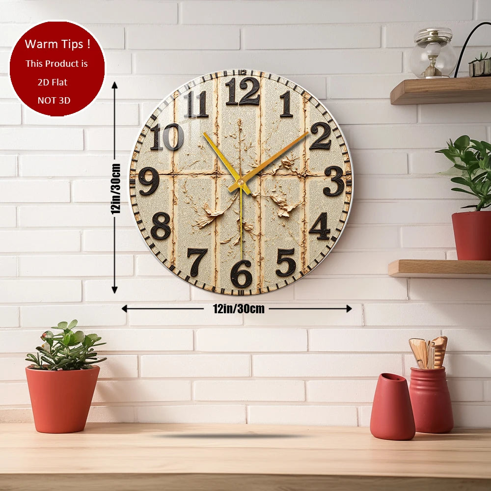 Tempered Glass Wall Clock Vintage