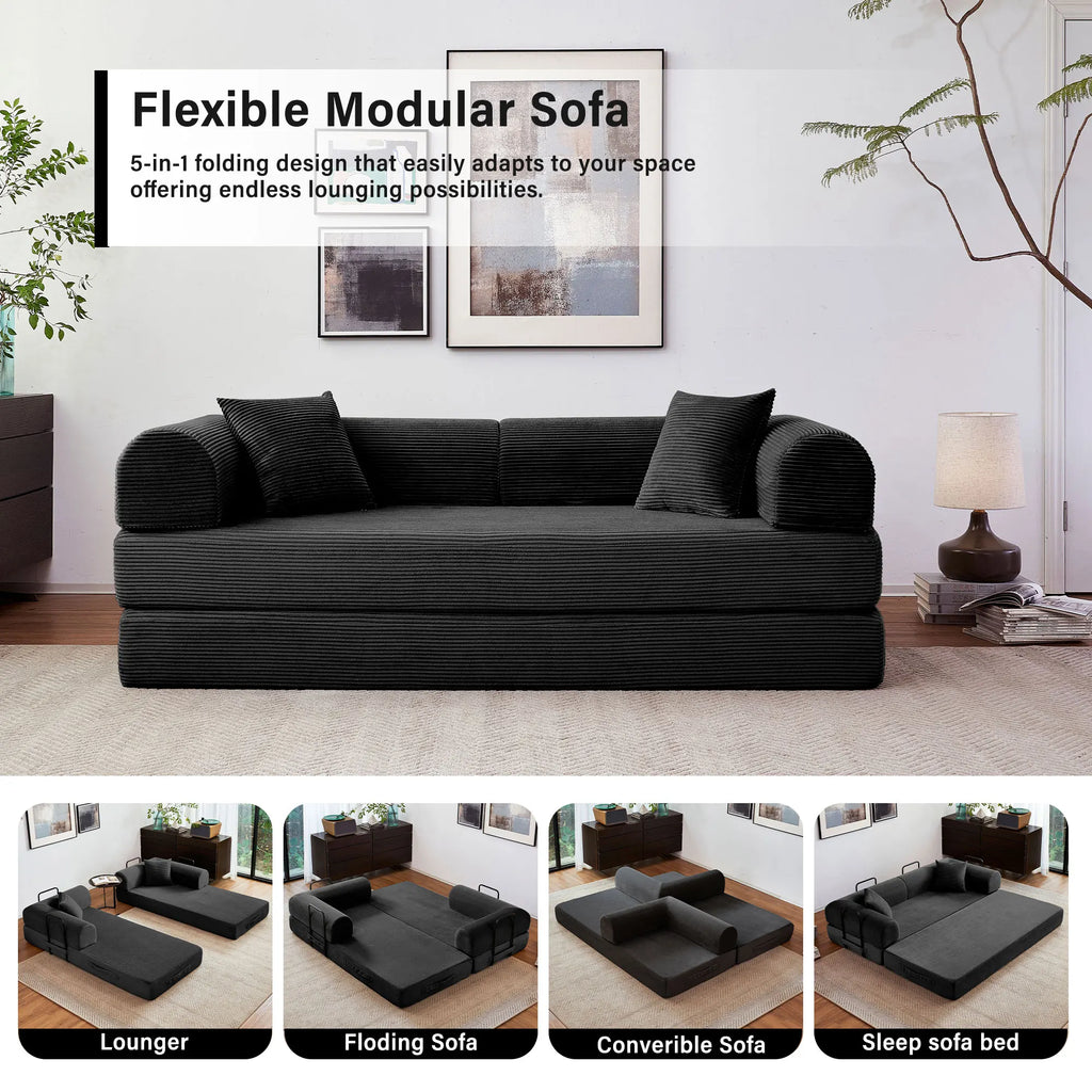 79'' Boneless Couch Foldable Convertible
