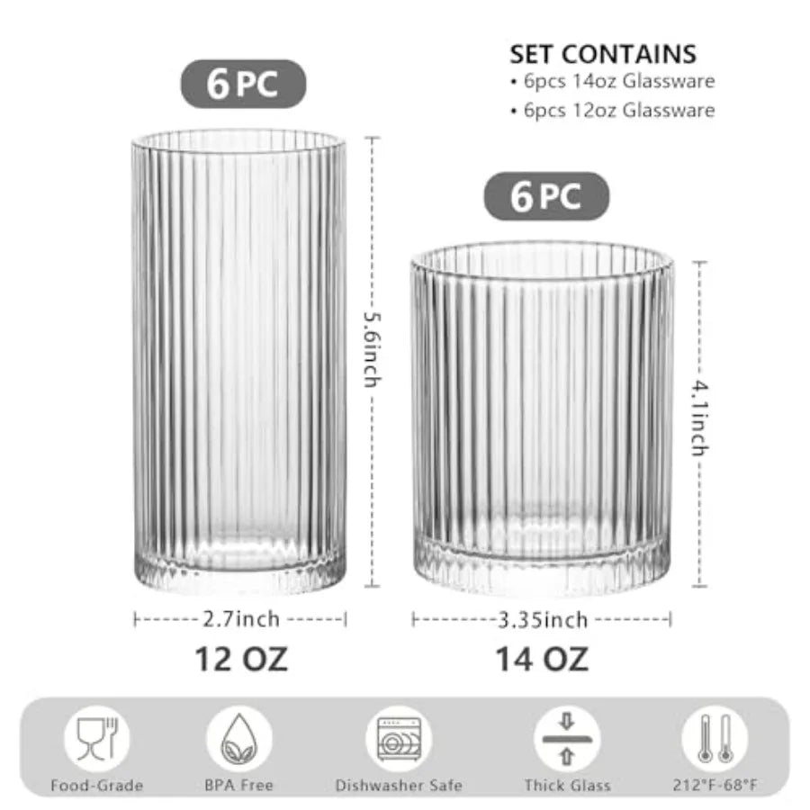 Entertaining 12 oz & 14 oz Glasses