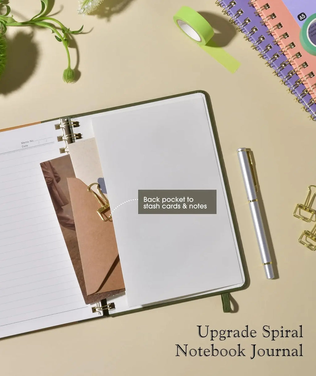 Hardcover Spiral Journal Notebook,